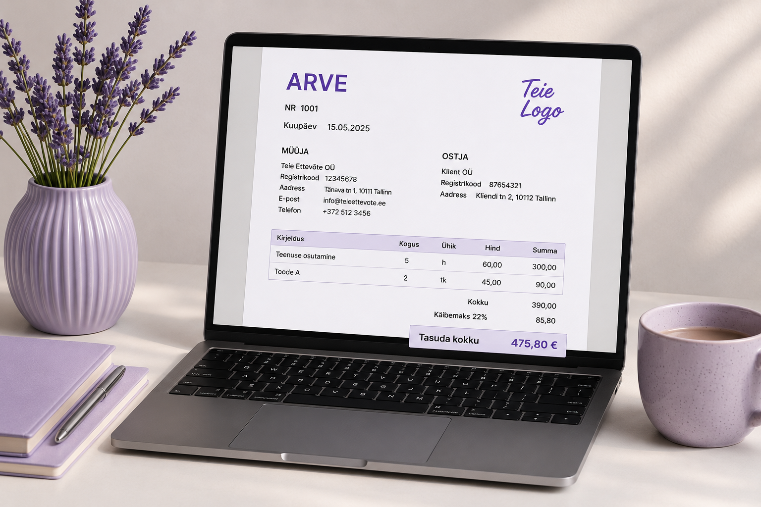 Tasuta arve põhi kohustuslike väljadega