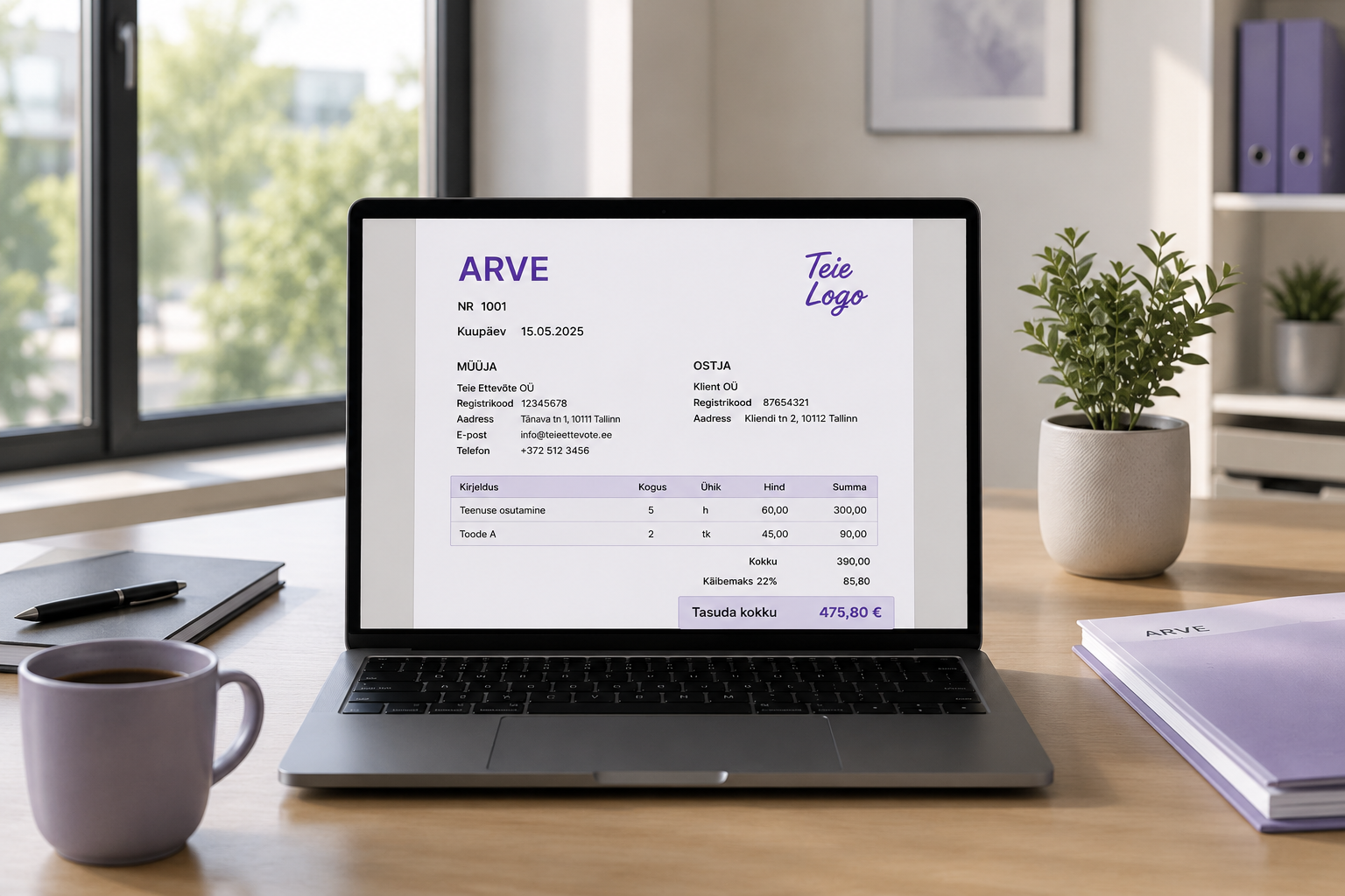 Arve koostamine Arvetehas samm-sammult